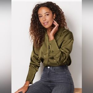 Good American Good Satin Shirt